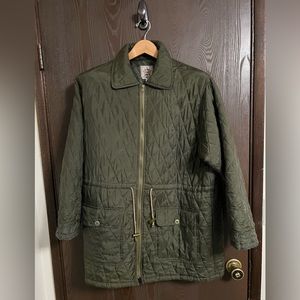 AMI Olive Quilted Silk Jacket - Large